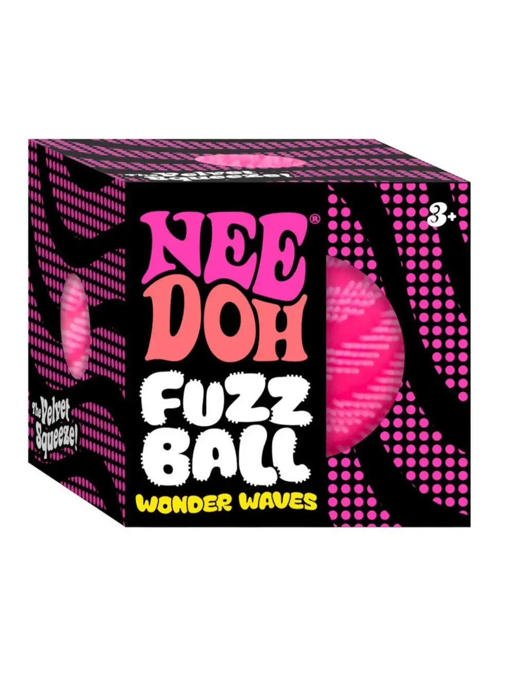 NeeDoh Fuzz Ball Wonder Waves Squishy Stress Ball NeeDoh Fuzzball New Pink